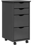 vidaXL Rollschrank mit Schubladen MOSS Grau Massivholz Kiefer