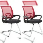 CLP 2er Set Freischwinger Eureka Stoff HBT: 91x59x53 cm rot