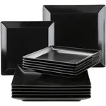 M&Auml;SER Teller-Set, 12-tlg, schwarz, 935029