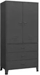 vidaXL Industrial Kleiderschrank Anthrazit 90x50x180 cm Metall