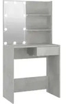 vidaXL Schminktisch mit LED Betongrau 74,5x40x141 cm