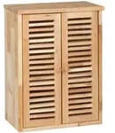 Relaxdays H&auml;ngeschrank, Walnuss, HxBxT: 46,5 x 35 x 21 cm, Lamellent&uuml;ren, 3