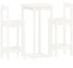 vidaXL 3-tlg. Bar-Set Wei&szlig; Massivholz Kiefer