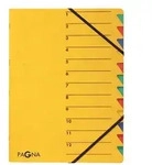 Pagna Eckspann-Ordnungsmappe Easy, 12 F&auml;cher, gelb, farbige Taben, Beschriftung: