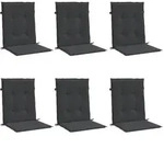vidaXL Gartenstuhlauflagen f&uuml;r Niedriglehner 6 Stk. Schwarz 100x50x3cm