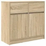 vidaXL Sideboard mit Schublade Sonoma-Eiche 80x34x76 cm Holzwerkstoff