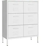 vidaXL Schubladenschrank Wei&szlig; 80x35x101,5 cm Stahl