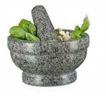 Relaxdays Granit M&ouml;rser mit St&ouml;&szlig;el 17 cm Durchmesser, robuster, langlebiger