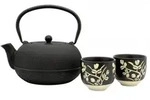 BREDEMEIJER Geschenkset Sichuan (Teekanne 1l mit 2 Teebechern 100ml) schwarz
