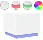 vidaXL Couchtisch mit LED-Leuchten Wei&szlig; 50x50x40 cm