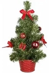 Idena Deko Weihnachtsbaum rot geschm&uuml;ckt 10 LED warmwei&szlig; 35cm...