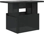 vidaXL Gartentisch mit Glasplatte Schwarz 100x55x73 cm Poly Rattan