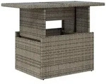 vidaXL Gartentisch mit Glasplatte Grau 100x55x73 cm Poly Rattan