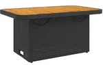 vidaXL Gartentisch Schwarz 90x55x71 cm Poly Rattan und Akazienholz