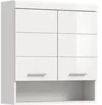 Ebuy24 Scout Badschrank Wandh&auml;ngend 2 T&uuml;ren, 3 Spiegelt&uuml;ren, 1 Regal Wei&szlig;