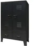 vidaXL Kleiderschrank Metall Industrie-Stil 67 x 35 x 107 cm Schwarz