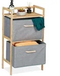 Relaxdays Badregal mit W&auml;schek&ouml;rben, 1 offene Ablage & 2 Stoffk&ouml;rbe, HBT: 76 x 43