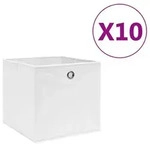 vidaXL Aufbewahrungsboxen, 28x28x28 cm, Vliesstoff, wei&szlig;, 10 St&uuml;ck
