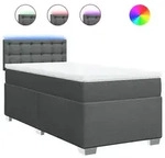 vidaXL Boxspringbett mit Matratze Dunkelgrau 80x200 cm Stoff