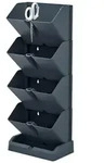 Prosperplast - Vertikaler Pflanztopf Mini Cascade aus Kunststoff in Anthrazit 19,5 x