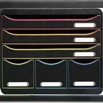 Exacompta 306914D 1x Exacompta, STORE-BOX mit 6 Schubladen, Serie Black Office -