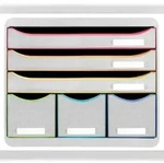 Exacompta 306913D 1x Exacompta, STORE-BOX mit 6 Schubladen, Serie Black Office -