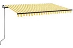 vidaXL Markise Manuell Einziehbar 400x350 cm Gelb und Wei&szlig;