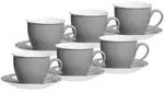 Ritzenhoff & Breker DOPPIO Milchkaffee Tasse mit Untertasse 350 ml 6er Set grau