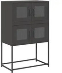 vidaXL Highboard Schwarz 68x39x107 cm Stahl