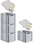 PROREGAL SuperSparSet 4x Eurobox NextGen Economy mit Scharnierdeckel & gelben