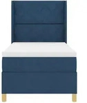 vidaXL Boxspringbett mit Matratze mit Kopfteil Blau 100 x 200 cm Stoff