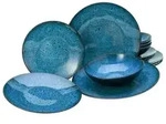 CreaTable Capri Blau Tellerset 12-tlg Steinzeug