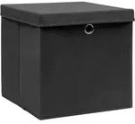 vidaXL Aufbewahrungsboxen mit Deckeln 4 Stk. Schwarz 32x32x32 cm Stoff