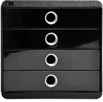 Exacompta 314438D 1x Schubladenbox POP-BOX mit 4 geschlossenen Laden - Schwarz Glossy
