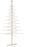 vidaXL Weihnachtsbaum Holz zum Schm&uuml;cken 210 cm Massivholz Kiefer