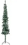 vidaXL K&uuml;nstlicher Halb-Weihnachtsbaum mit St&auml;nder Schlank Gr&uuml;n 150 cm