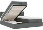 vidaXL Ottoman-Bett mit Matratzen & LEDs Dunkelgrau 160x200 cm Stoff