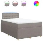 vidaXL Boxspringbett mit Matratze Taupe 120x200 cm Stoff