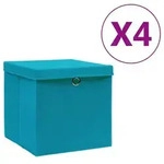 vidaXL Aufbewahrungsboxen mit Deckeln 4 Stk. 28x28x28 cm Babyblau