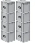 PROREGAL 8x Eurobox NextGen Portable | HxBxT 33,5x30x40cm | 30 Liter |...