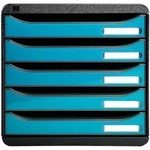 Exacompta 3097282D 1x BIG-BOX PLUS mit 5 offenen Laden - T&uuml;rkis glossy