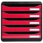 Exacompta 3097284D Schubladenbox Big Box Plus, 5 offene Schubladen, Iderama -