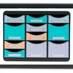 Exacompta 3132796D AQUAREL Schubladenbox mit 11 Schubf&auml;chern, STORE BOX MULTI -