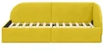 vidaXL Eckbettgestell mit Kopfteil Gelb 90 cm x 200 cm Samt