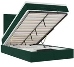 vidaXL Ottoman-Bett mit Matratzen & LEDs Dunkelgr&uuml;n 120x190 cm Samt