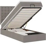 vidaXL Ottoman-Bett mit Matratze & LEDs Taupe 80x200 cm Stoff