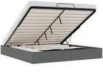 vidaXL Ottoman-Bett ohne Matratze Dunkelgrau 200x200 cm Stoff