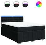 vidaXL Boxspringbett mit Matratze Schwarz 140x190 cm Stoff