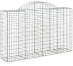 vidaXL Gabionen mit Hochbogen 8 Stk. 200x50x120/140cm Verzinktes Eisen
