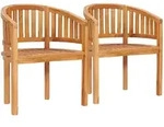 vidaXL Bananenst&uuml;hle 2 Stk. Massivholz Teak